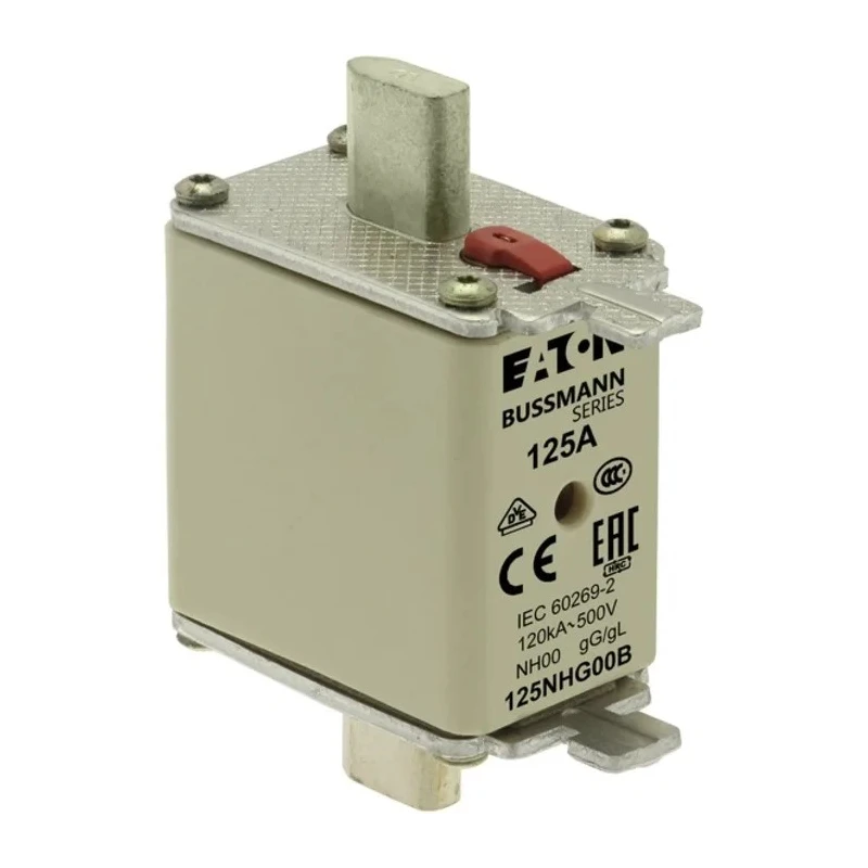 Eaton 125A Centred Tag Fuse NH00 500V AC High Rupture Capacity Dual Indication NH00 