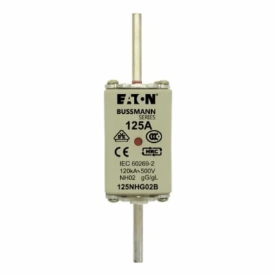 Eaton 125A Centred Tag Fuse NH2 500V AC High Rupture Capacity Steatite Housing 125NHG02B