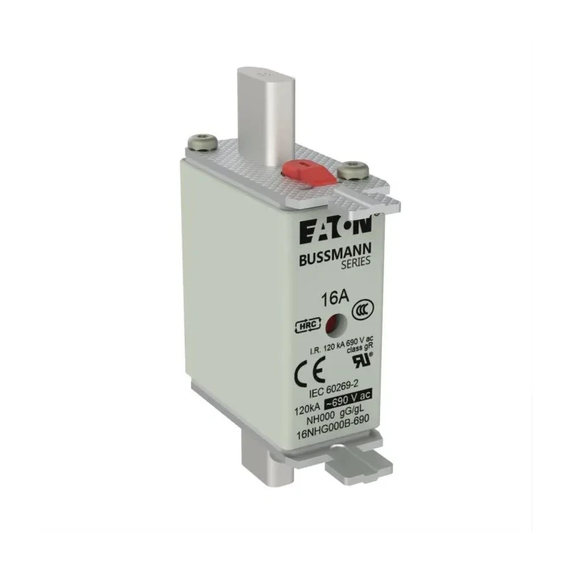 Eaton 16A Centred Tag Fuse NH000 690V AC High Rupture Capacity Reliable Dual Indicator System NH000