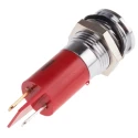 RS PRO Red Panel Mount Indicator 24V dc 20mA Solder Tab Termination IP67 Flush Bezel 703-8829