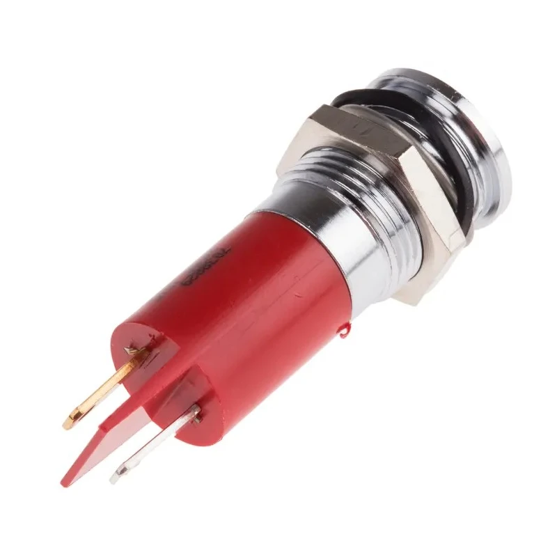 RS PRO Red Panel Mount Indicator 24V dc 20mA Solder Tab Termination IP67 Flush Bezel 703-8829