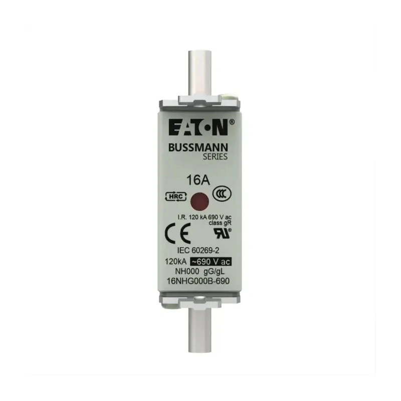 Eaton 16A Centred Tag Fuse NH000 690V AC High Rupture Capacity Ceramic Body NH000 