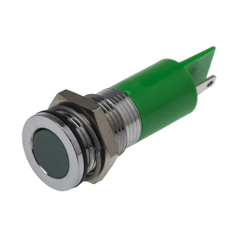 RS PRO Green Panel Mount Indicator 220V AC 3mA Solder Tab IP67 Flush Bezel 703-8841