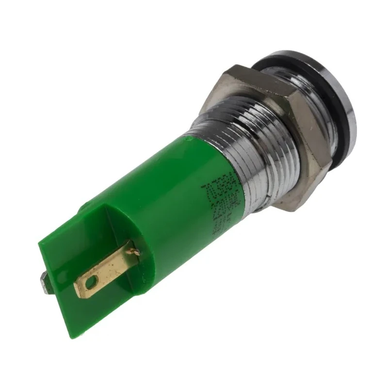RS PRO Green Panel Mount Indicator 220V AC 3mA Solder Tab IP67 Flush Bezel 703-8841