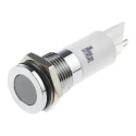 RS PRO White Panel Mount Indicator, 24V dc, 20mA, Solder Tab Termination, IP67, Flush Bezel, Silver Bezel, 35.6mm 703-8844