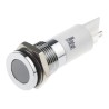 RS PRO White Panel Mount Indicator, 24V dc, 20mA, Solder Tab Termination, IP67, Flush Bezel, Silver Bezel, 35.6mm 703-8844