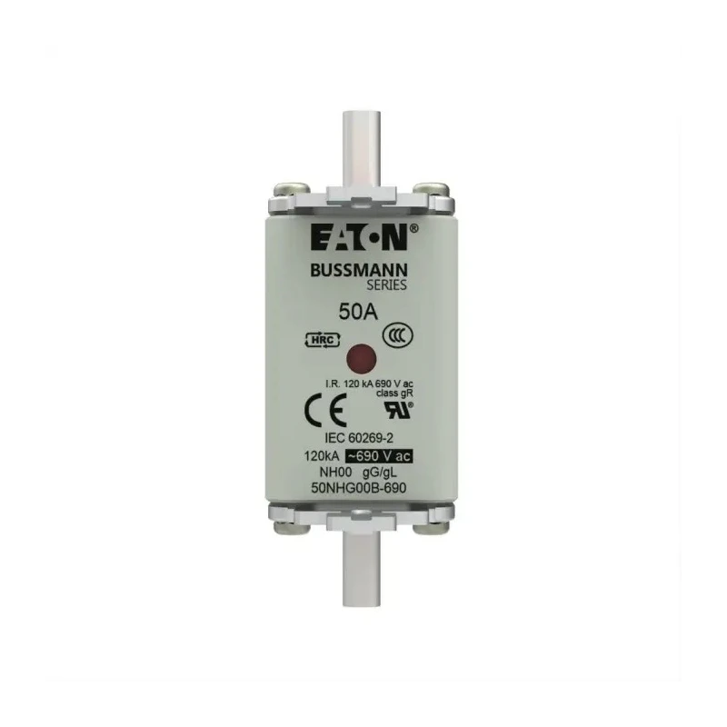 Eaton 50A NH Fuse 79 mm x 58 mm x 30 mm 690V AC High Rupture Capacity 50NHG00B-690
