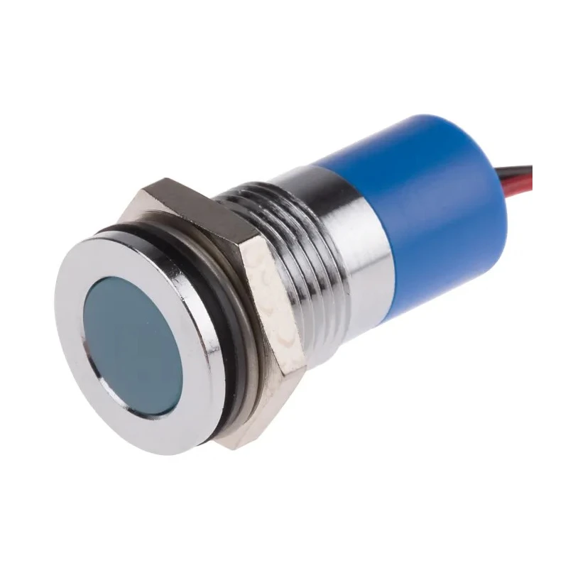 RS PRO Blue Panel Mount Indicator 220V ac 3mA Lead Wire Termination IP67 Flush Bezel 703-8964