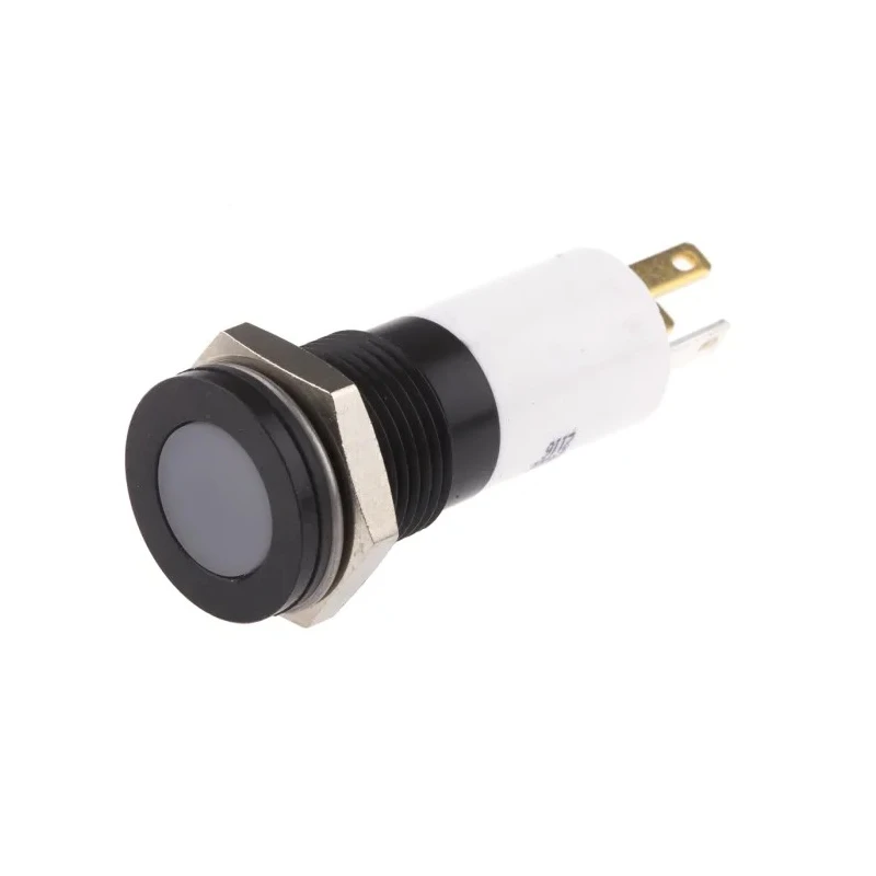 RS PRO Panel Mount Indicator, 24V DC, 20mA, IP67 Flush Bezel, Solder Tab Termination, 35.6mm Length 703-8923