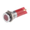 RS PRO Red Panel Mount Indicator 220V AC 3mA Solder Tab Termination IP67 Flush Bezel Silver 703-8847