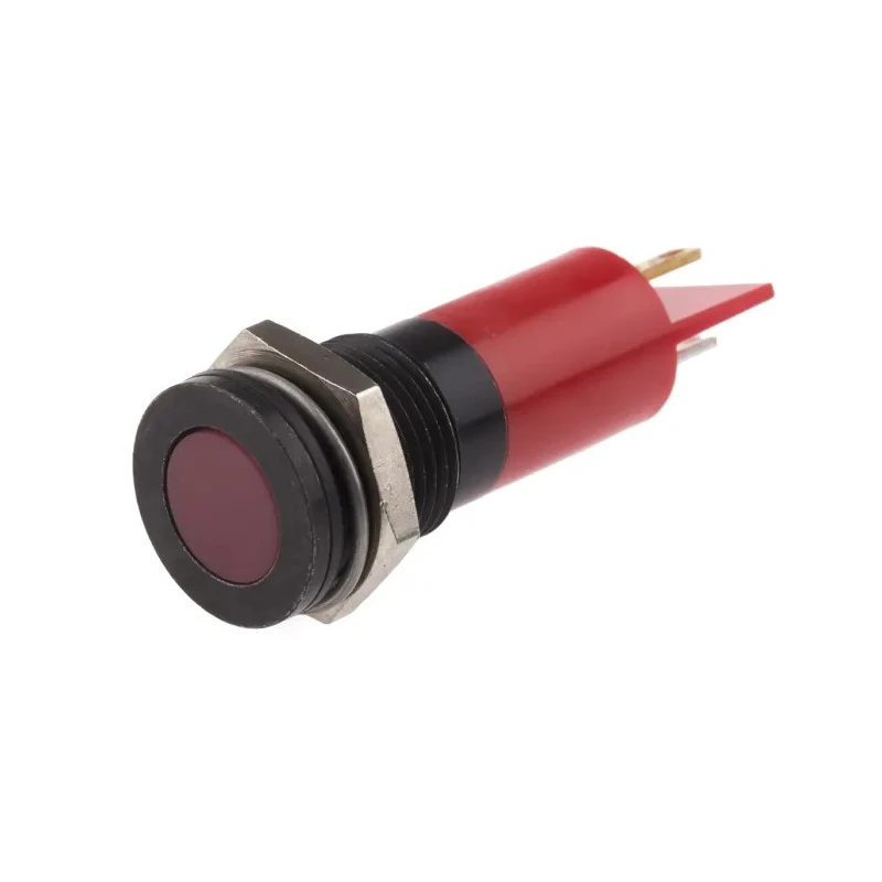 RS PRO Red Panel Mount Indicator, 220V AC, 3mA, Solder Tab Termination, IP67, Flush Bezel 703-8901