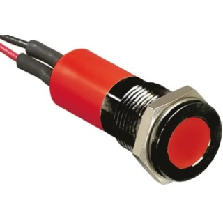 RS PRO Red Panel Mount Indicator 12V DC 20mA Lead Wire Termination IP67 Flush Bezel 703-8989
