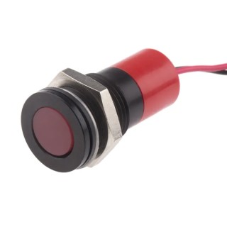 RS PRO Red Panel Mount Indicator 24V DC 20mA Lead Wire Termination IP67 Flush Bezel 703-8992