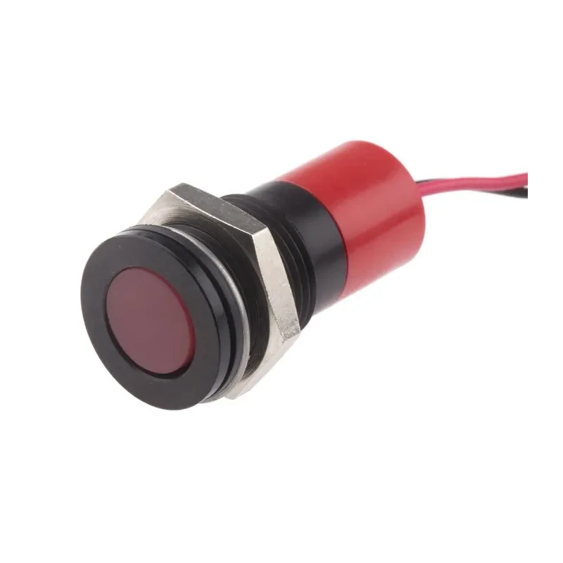 RS PRO Red Panel Mount Indicator 24V DC 20mA Lead Wire Termination IP67 Flush Bezel 703-8992