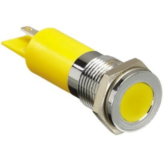 RS PRO Yellow Panel Mount Indicator 36V dc 6V dc 20mA Solder Tab Termination IP67 Flush Bezel 703-9042