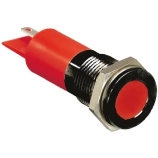 RS PRO Red Panel Mount Indicator 36V dc 20mA Solder Tab Termination IP67 Flush Bezel 703-9058