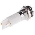 RS PRO White Panel Mount Indicator, 36V dc, 6V dc, 20mA, Solder Tab Termination, IP67, Flush Bezel, 14mm Mount Hole 703-9055