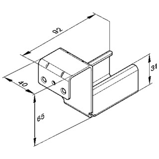 Bosch Rexroth Rail Holder with Stop Galvanised Steel 92 mm Length x 40 mm Width x 65 mm Height 3842538372