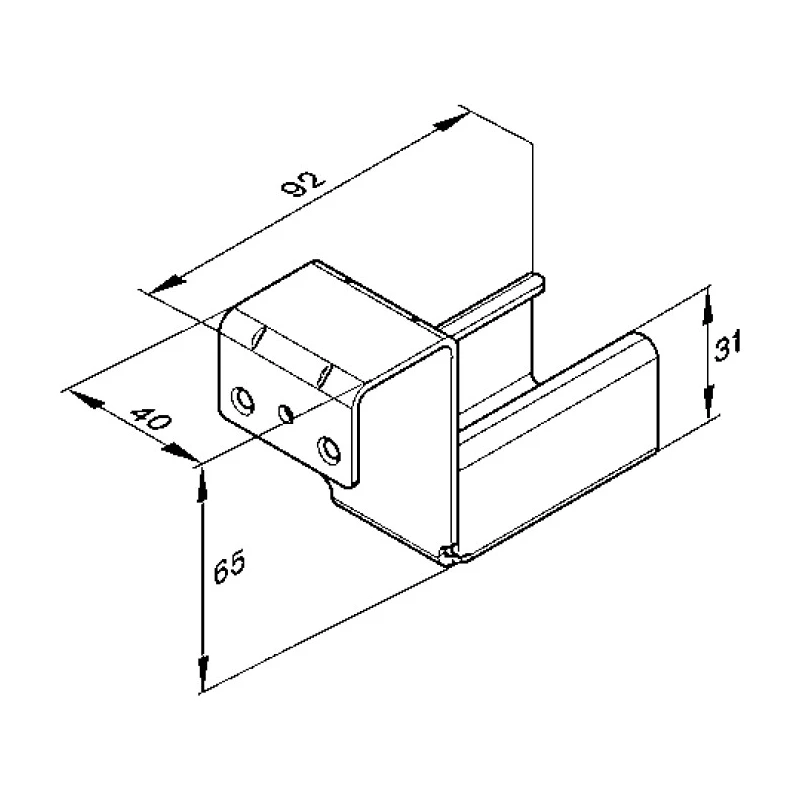 Bosch Rexroth Rail Holder with Stop Galvanised Steel 92 mm Length x 40 mm Width x 65 mm Height 3842538372