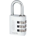 ABUS Weatherproof Steel and Aluminium Combination Safety Padlock 5 mm Shackle Diameter, 30 mm Body Width 145/30 Silver