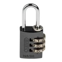 ABUS Aluminium, Steel Combination Padlock Weatherproof 3 mm Shackle 20 mm Body 145/20 Titanium