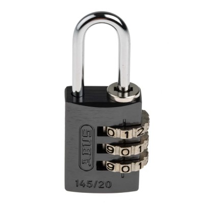 ABUS Aluminium, Steel Combination Padlock Weatherproof 3 mm Shackle 20 mm Body 145/20 Titanium