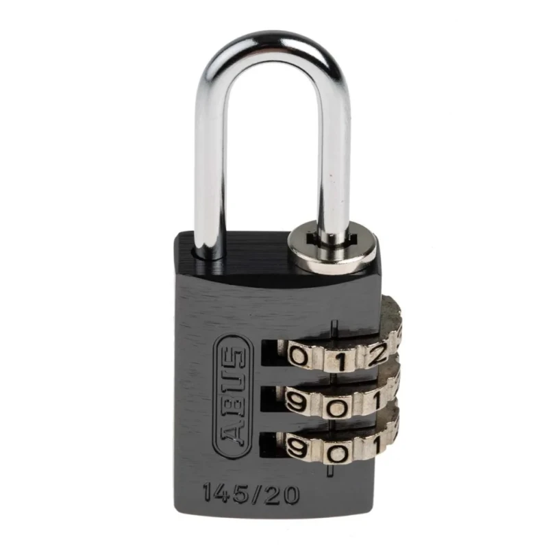 ABUS Aluminium, Steel Combination Padlock Weatherproof 3 mm Shackle 20 mm Body 145/20 Titanium