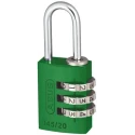 ABUS Combination Aluminium and Steel Safety Padlock Weatherproof 3 mm Shackle 20mm Body 145/20 Green