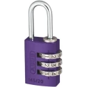 ABUS Aluminium Combination Safety Padlock Weatherproof 3.2 mm Shackle, 20 mm Body 145/20 Lilac