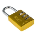 ABUS Combination Padlock Aluminium, Steel Safety Padlock Weatherproof 5 mm Shackle, 3 mm Body 145/30 Yellow