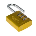 ABUS Combination Padlock Aluminium, Steel Safety Padlock Weatherproof 5 mm Shackle, 3 mm Body 145/30 Yellow