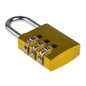 ABUS Combination Padlock Aluminium, Steel Safety Padlock Weatherproof 5 mm Shackle, 3 mm Body 145/30 Yellow