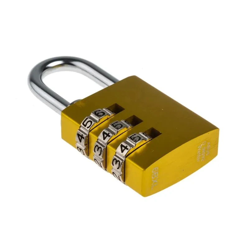 ABUS Combination Padlock Aluminium, Steel Safety Padlock Weatherproof 5 mm Shackle, 3 mm Body 145/30 Yellow
