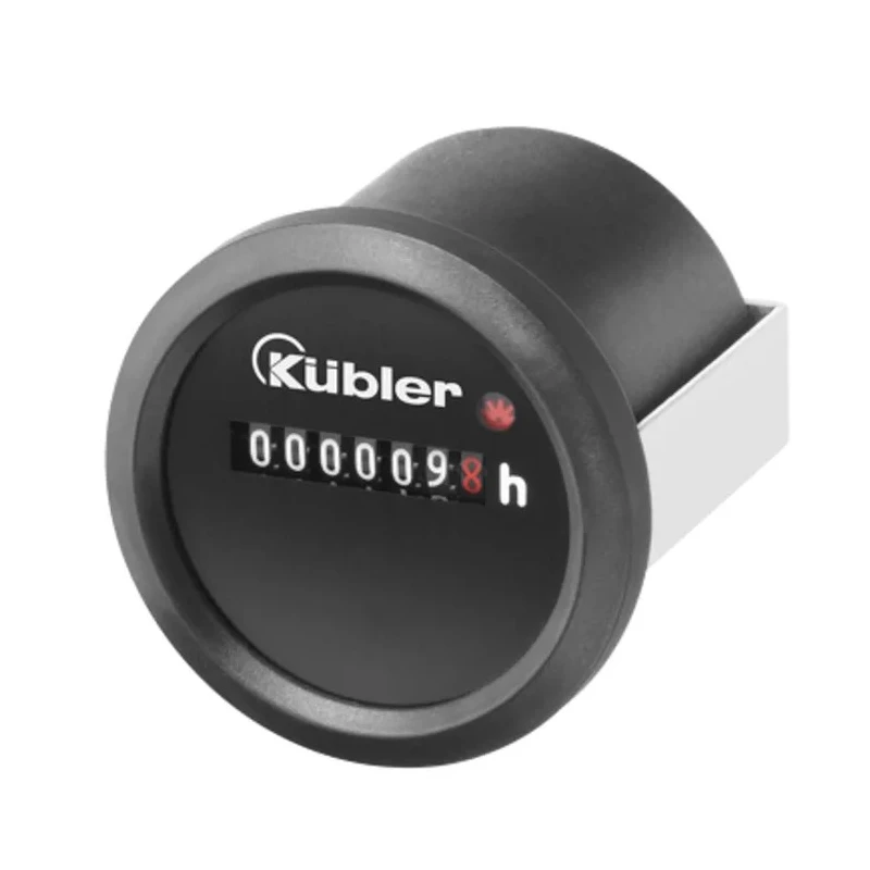 Kubler Electromechanical Round Hour Meter Counter 7 Digit, 4mm Digit Height, No Reset, CE Certified 3.474.901.084