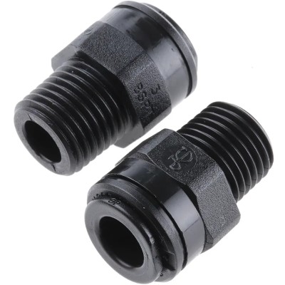 John Guest PM Series Pneumatic Fitting 8mm Push-in, Male, 1/4 in Threaded-to-Tube Connector PM010802E