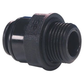 John Guest PM Series Pneumatic Fitting Acetal Copolymer 4mm Push-in Male Threaded-to-Tube Connection G 1/4 Male PM010412E