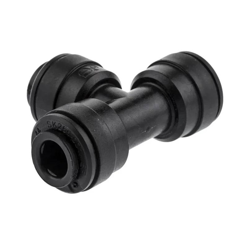 John Guest PM Series Pneumatic Tee Tube-to-Tube Adapter Push-in 6 mm Stainless Steel Brass Plastic PM0206E