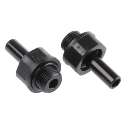 John Guest PM Series Pneumatic Fitting Acetal Copolymer, 6mm Push-in Tube, Male G 1/8 Threaded-to-Tube Connection PM050611E