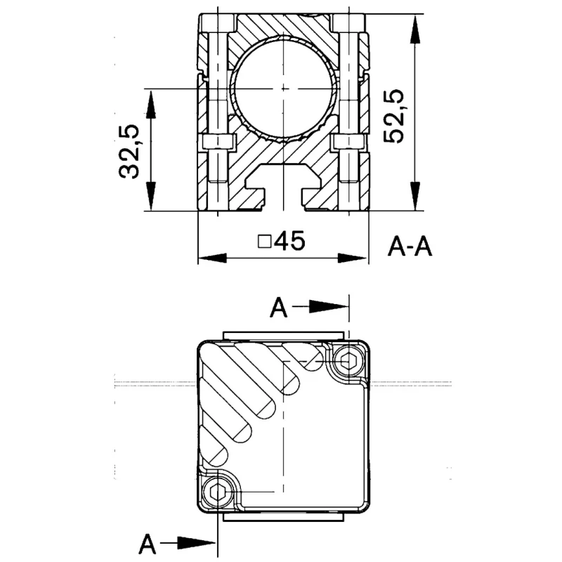 Bosch Rexroth Aluminium Adapter Connecting Component for Strut Profile 28 mm Groove Size D28 mm 3842541187