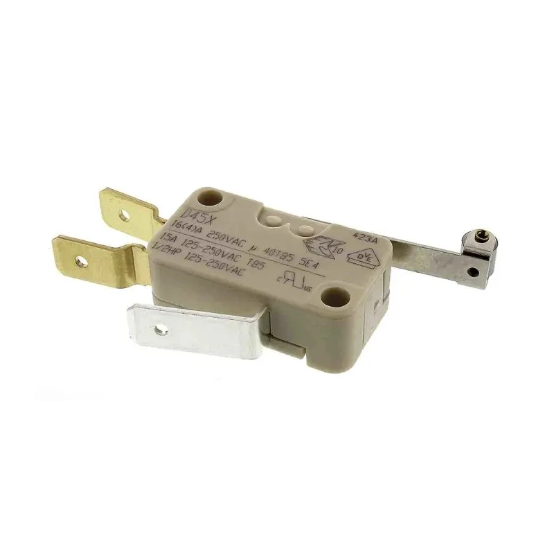 ZF Roller Lever Micro Switch, Tab Terminal, 16A, 250 V AC, Single Pole Change Over, IP40 D459-V3RD