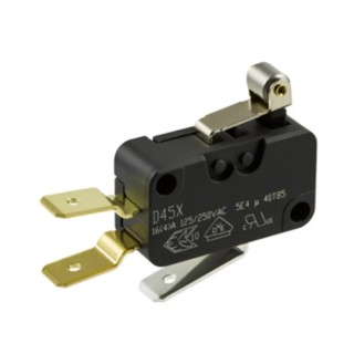 ZF Short Roller Lever Micro Switch, Tab Terminal, 16A, 250V AC, SPDT Contact Configuration, IP40 Rated D459-V3RA