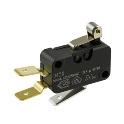 ZF Short Roller Lever Micro Switch, Tab Terminal, 16A, 250V AC, SPDT Contact Configuration, IP40 Rated D459-V3RA