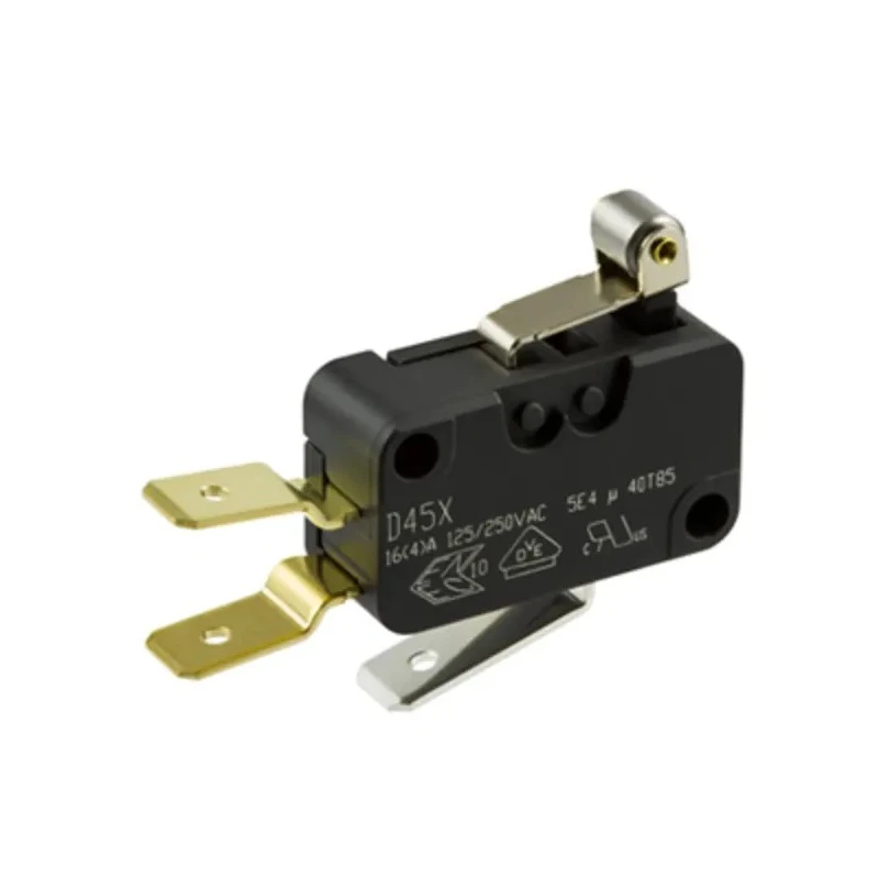 ZF Short Roller Lever Micro Switch, Tab Terminal, 16A, 250V AC, SPDT Contact Configuration, IP40 Rated D459-V3RA