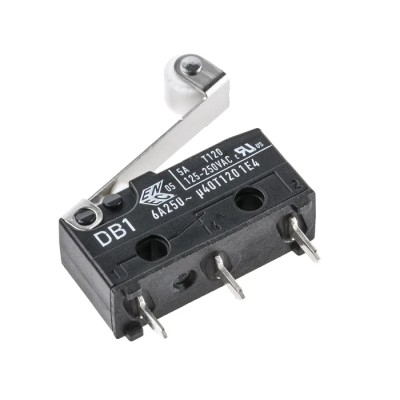 ZF Roller Lever Micro Switch Through Hole Terminal 6A 250V AC SPDT IP50 DB1C-C1RC