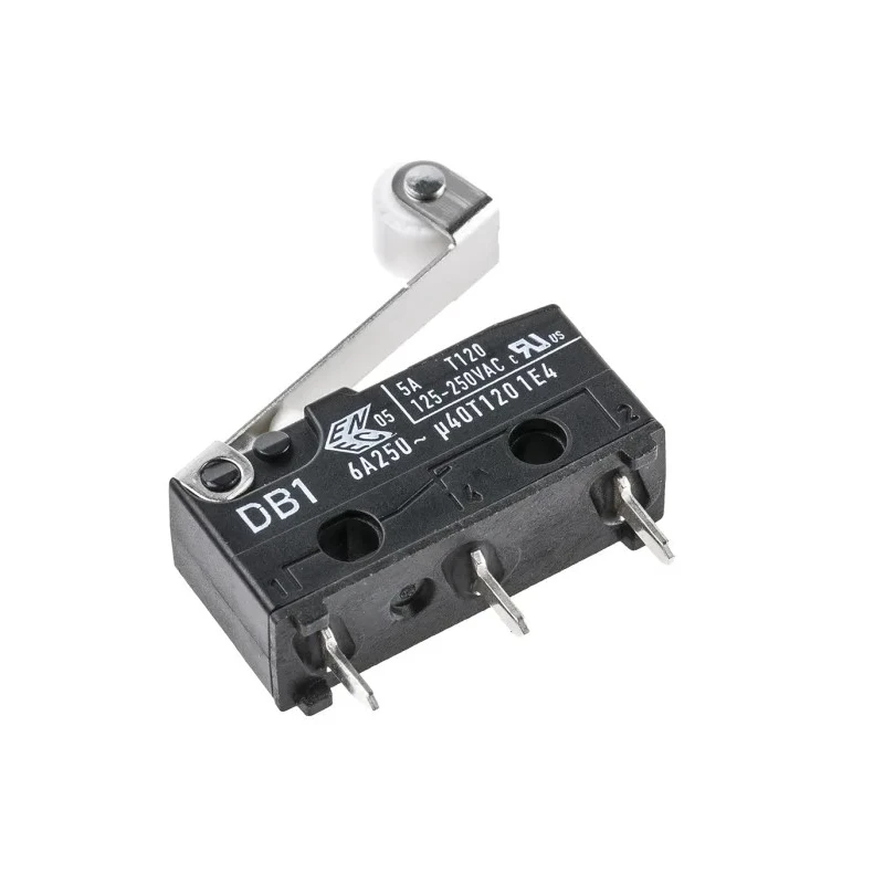 ZF Roller Lever Micro Switch Through Hole Terminal 6A 250V AC SPDT IP50 DB1C-C1RC