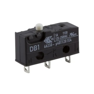 ZF Button Micro Switch, Solder Terminal, 6A, 250 V AC, SPDT Contact Configuration, IP50 Rated DB1C-A1AA