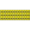 SES Sterling Adhesive Pre-Printed Adhesive Label, Black Text on Yellow Background, 4.75mm Length x 2.45mm Width 03010200004