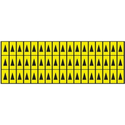 SES Sterling Adhesive Pre-Printed Adhesive Label, Black Text on Yellow Background, 4.75mm Length x 2.45mm Width 03010200004
