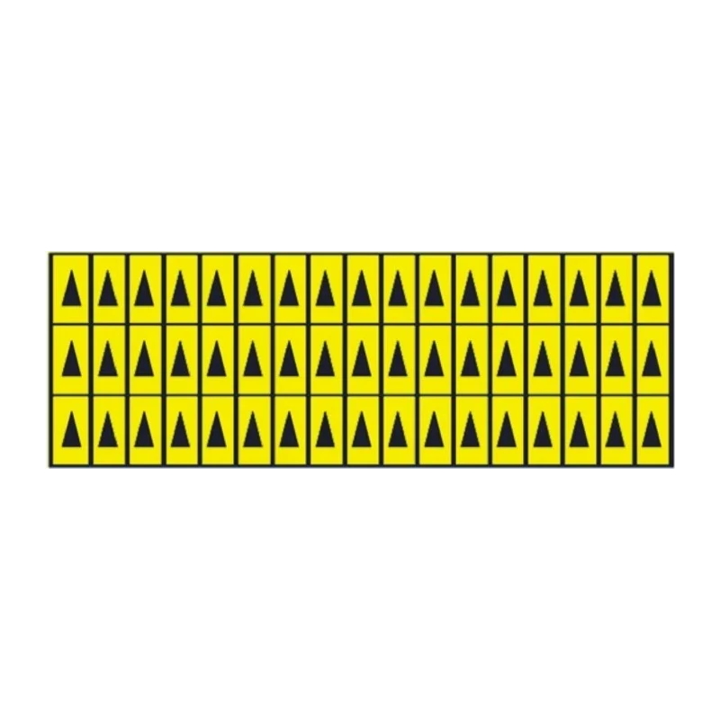 SES Sterling Adhesive Pre-Printed Adhesive Label, Black Text on Yellow Background, 4.75mm Length x 2.45mm Width 03010200004