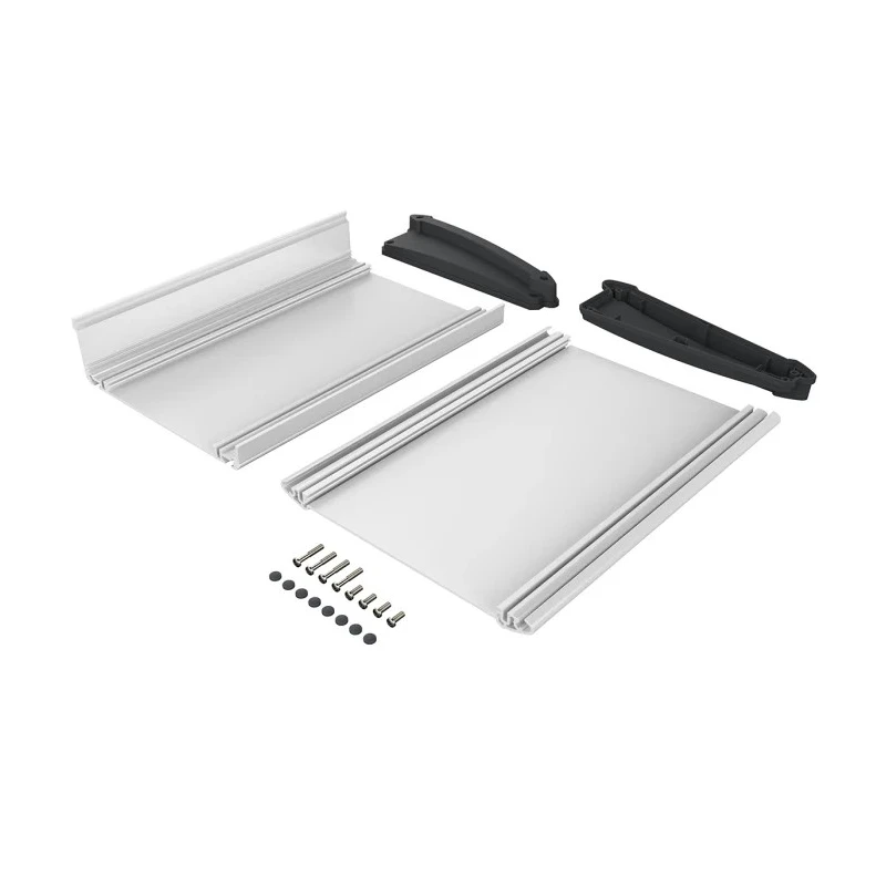 Bopla Aluminium ABS Desktop Enclosure, Sloped Front, Black and Natural Colours, 250 mm x 181.2 92850250.MT1 ATPH 1850-0250